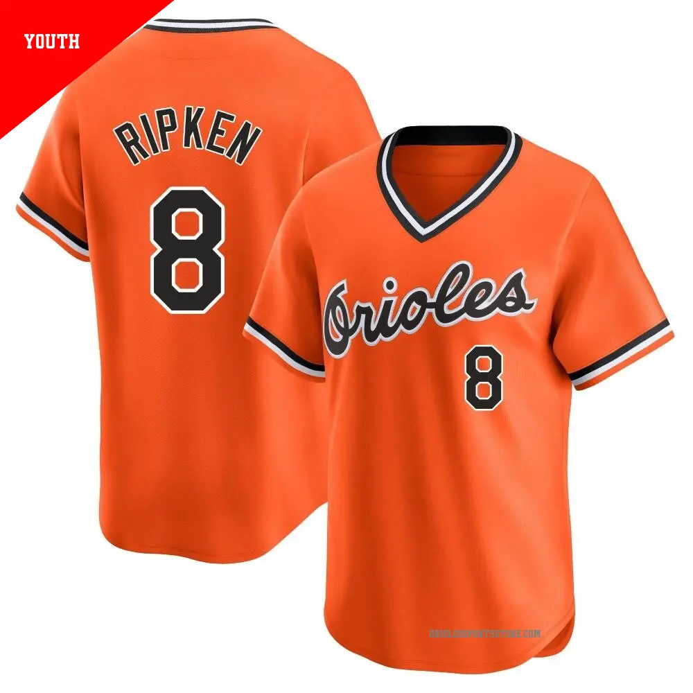 Men's #8 Cal Ripken Baltimore Orioles Orange Limited